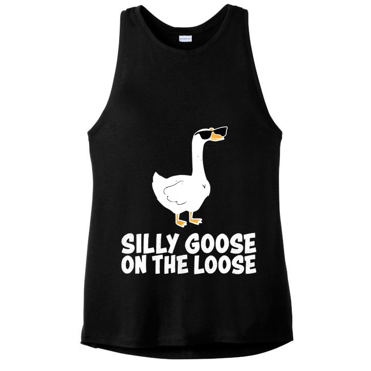 Funny Silly Goose On The Loose Ladies PosiCharge Tri-Blend Wicking Tank