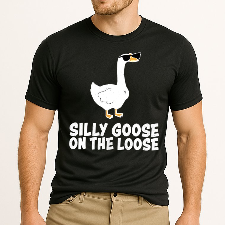 Funny Silly Goose On The Loose Performance Shirt