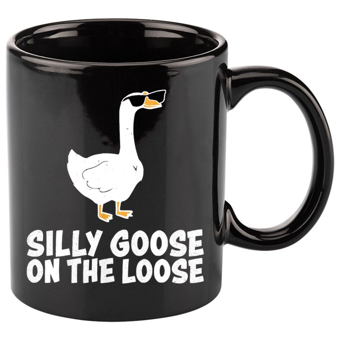 Funny Silly Goose On The Loose 11oz C Handle Ceramic Mug