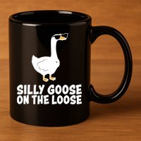 Funny Silly Goose On The Loose 11oz C Handle Ceramic Mug
