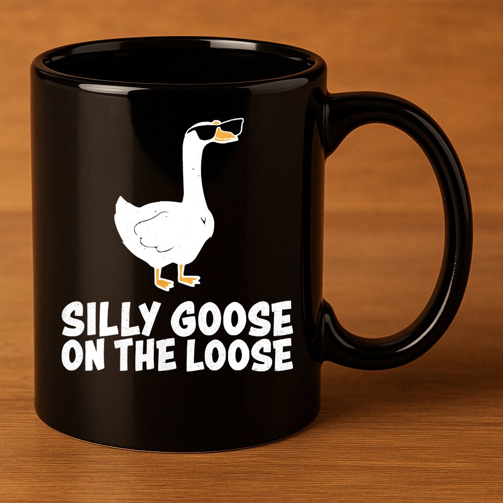Funny Silly Goose On The Loose 11oz C Handle Ceramic Mug