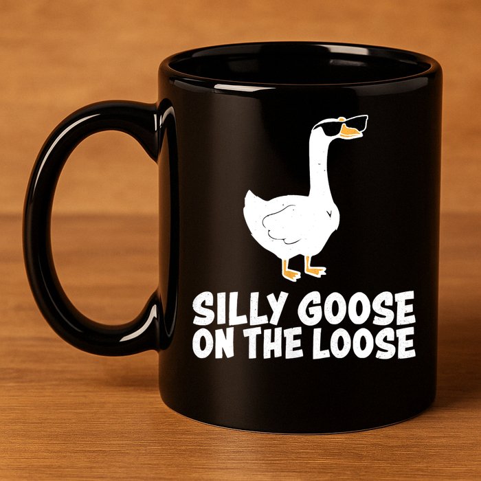 Funny Silly Goose On The Loose 11oz C Handle Ceramic Mug
