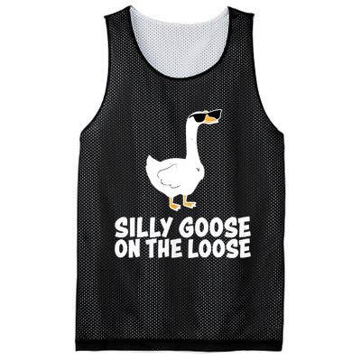 Funny Silly Goose On The Loose Mesh Reversible Basketball Jersey Tank