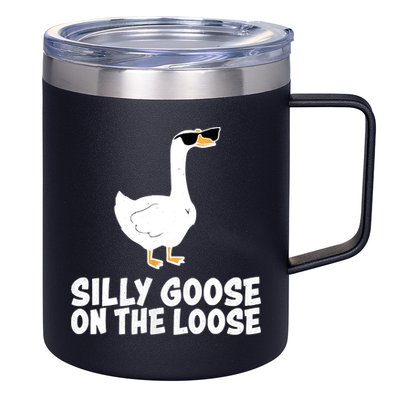 Funny Silly Goose On The Loose 12oz Stainless Steel Coffee Mug