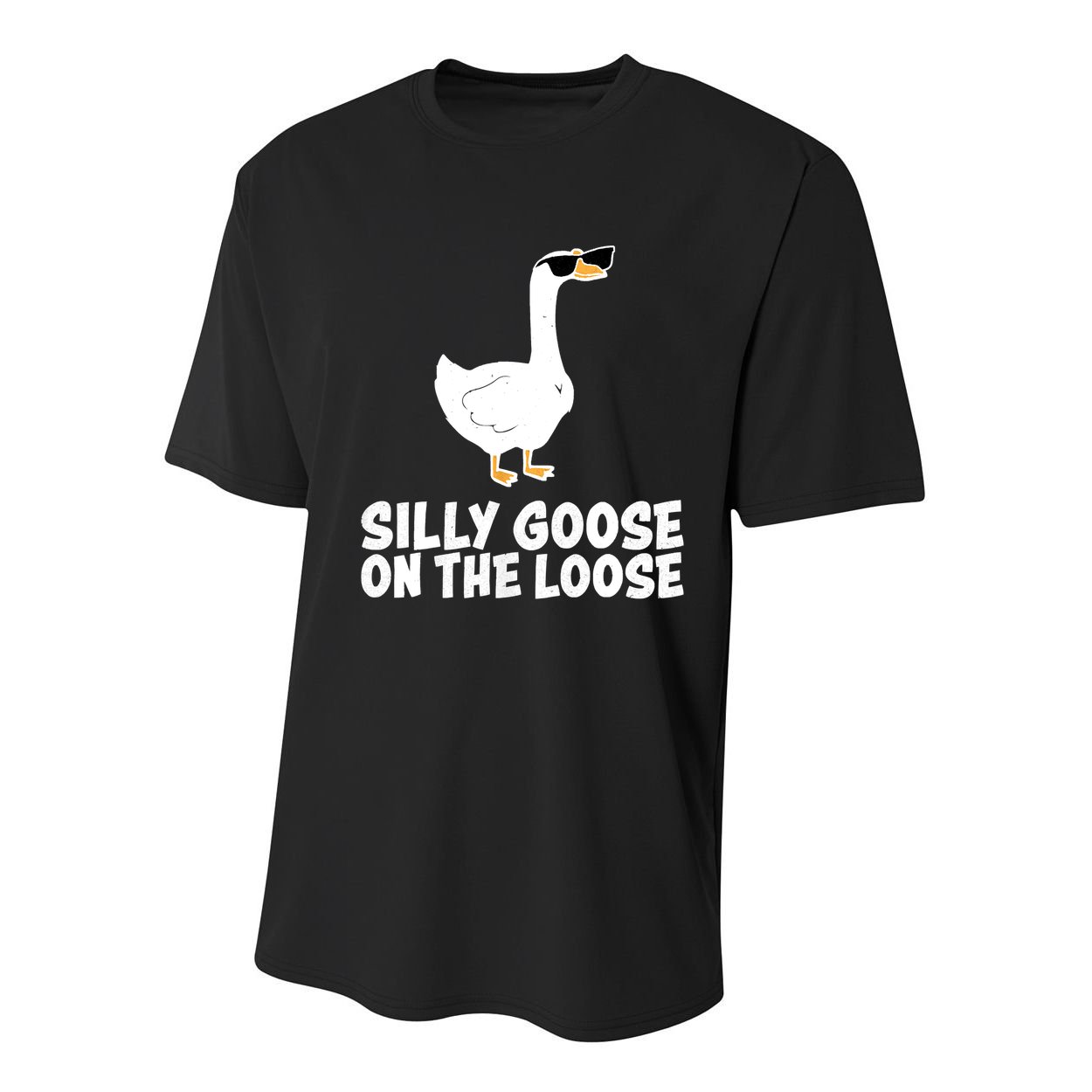 Funny Silly Goose On The Loose Youth Performance Sprint T-Shirt