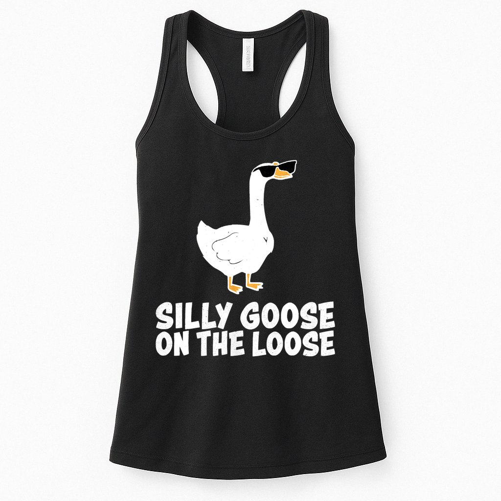 Funny Silly Goose On The Loose Womens Tank Top