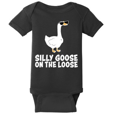 Funny Silly Goose On The Loose Baby Bodysuit