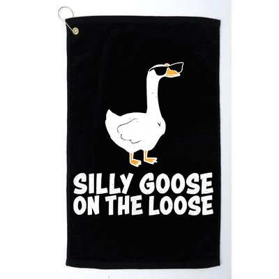 Funny Silly Goose On The Loose Golf Towel