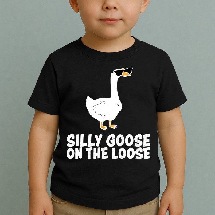 Funny Silly Goose On The Loose Toddler T-Shirt