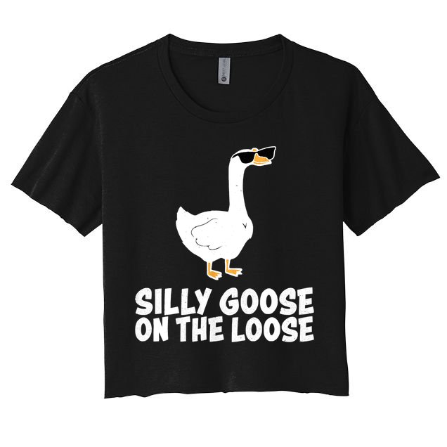 Funny Silly Goose On The Loose Crop Top