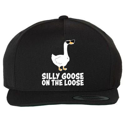 Funny Silly Goose On The Loose Wool Snapback Cap