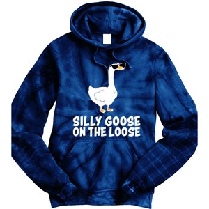 Funny Silly Goose On The Loose Tie Dye Hoodie