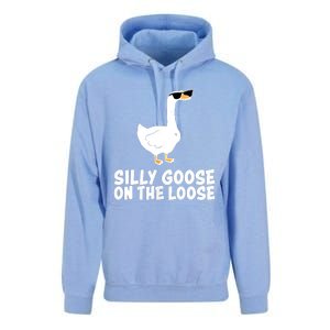 Funny Silly Goose On The Loose Unisex Surf Hoodie