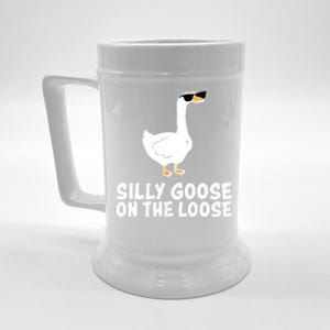 Funny Silly Goose On The Loose Beer Stein