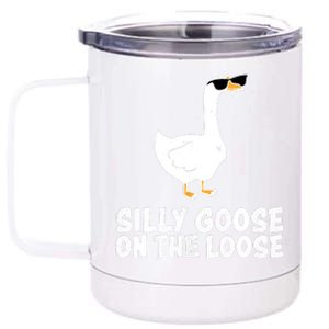 Funny Silly Goose On The Loose 12 oz Stainless Steel Tumbler Cup