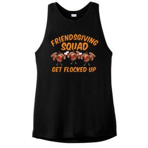 Friendsgiving Squad Get Flocked Up Funny Turkey Ladies PosiCharge Tri-Blend Wicking Tank