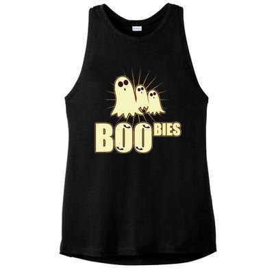 Funny Spooky Ghost Boobies Halloween Costume Ladies PosiCharge Tri-Blend Wicking Tank