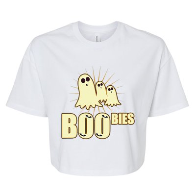 Funny Spooky Ghost Boobies Halloween Costume Bella+Canvas Jersey Crop Tee