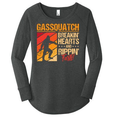 Funny Sasquatch Gasquatch Breakin Hearts Rippin Fart Bigfoot Women's Perfect Tri Tunic Long Sleeve Shirt