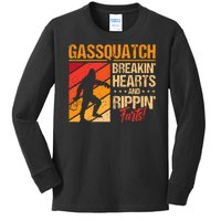 Funny Sasquatch Gasquatch Breakin Hearts Rippin Fart Bigfoot Kids Long Sleeve Shirt