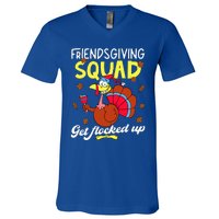 Friendsgiving Squad Get Flocked Up Matching Thanksgiving V-Neck T-Shirt