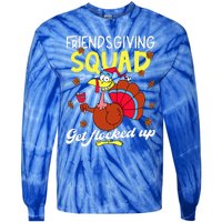 Friendsgiving Squad Get Flocked Up Matching Thanksgiving Tie-Dye Long Sleeve Shirt