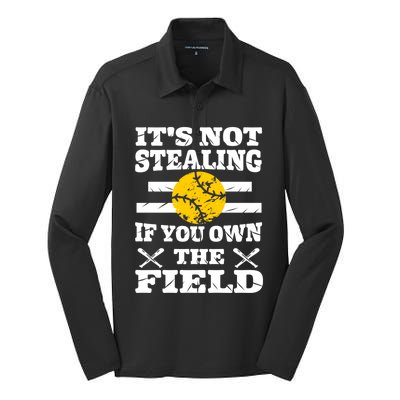 Funny Softball Great Gift For Ns Mom Dad Player Coach Funny Gift Silk Touch Performance Long Sleeve Polo