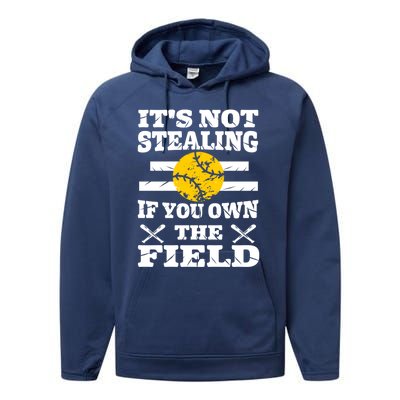 Funny Softball Great Gift For Ns Mom Dad Player Coach Funny Gift Performance Fleece Hoodie