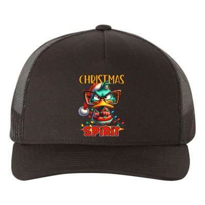 Funny Sarcastic Grumpy Duck Christmas Spirit Yupoong Adult 5-Panel Trucker Hat