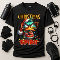 Funny Sarcastic Grumpy Duck Christmas Spirit Cooling Performance Crew T-Shirt