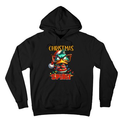 Funny Sarcastic Grumpy Duck Christmas Spirit Hoodie