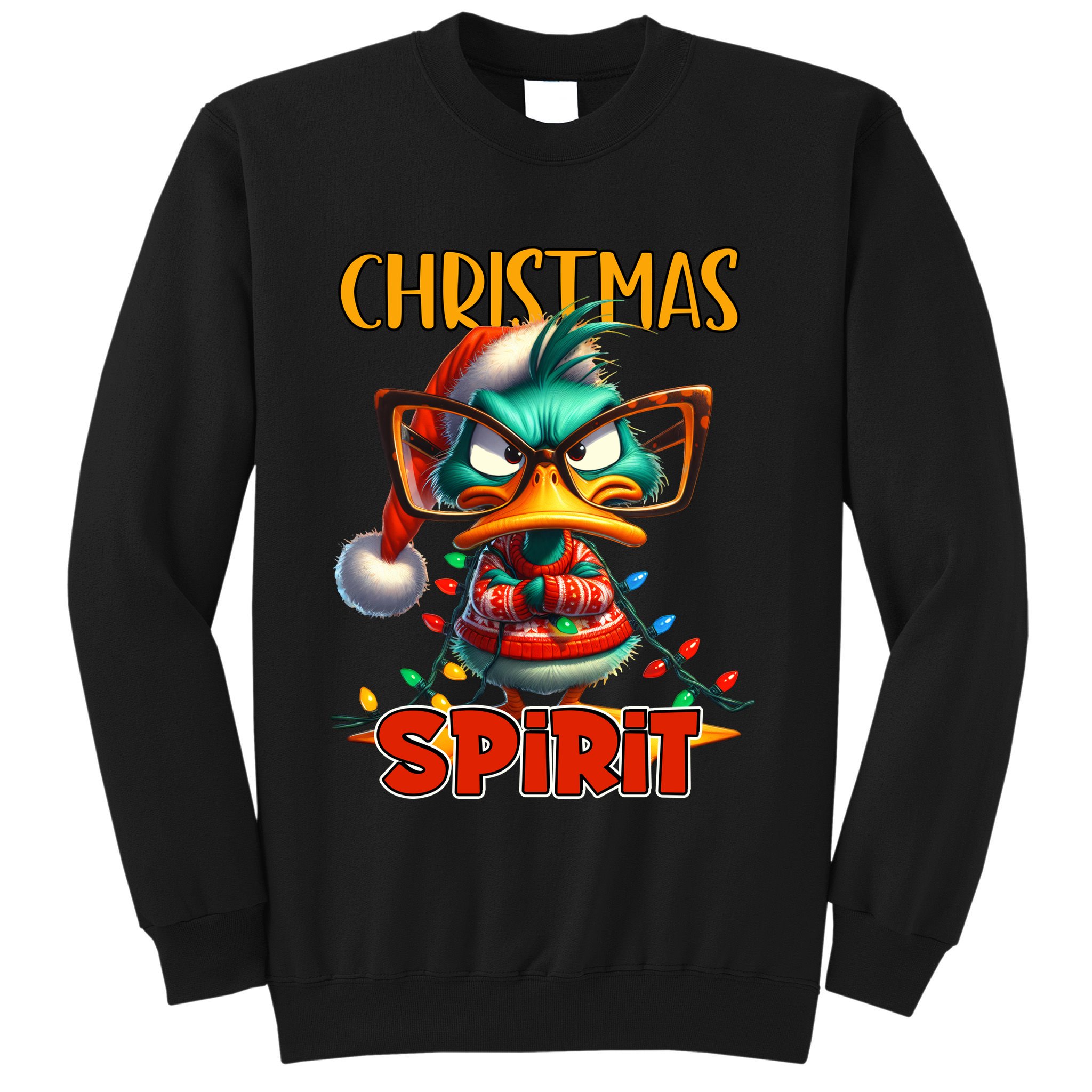 Funny Sarcastic Grumpy Duck Christmas Spirit Sweatshirt