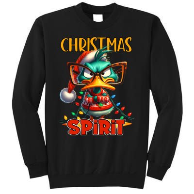 Funny Sarcastic Grumpy Duck Christmas Spirit Sweatshirt