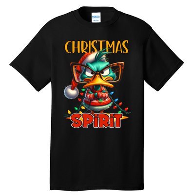 Funny Sarcastic Grumpy Duck Christmas Spirit Tall T-Shirt