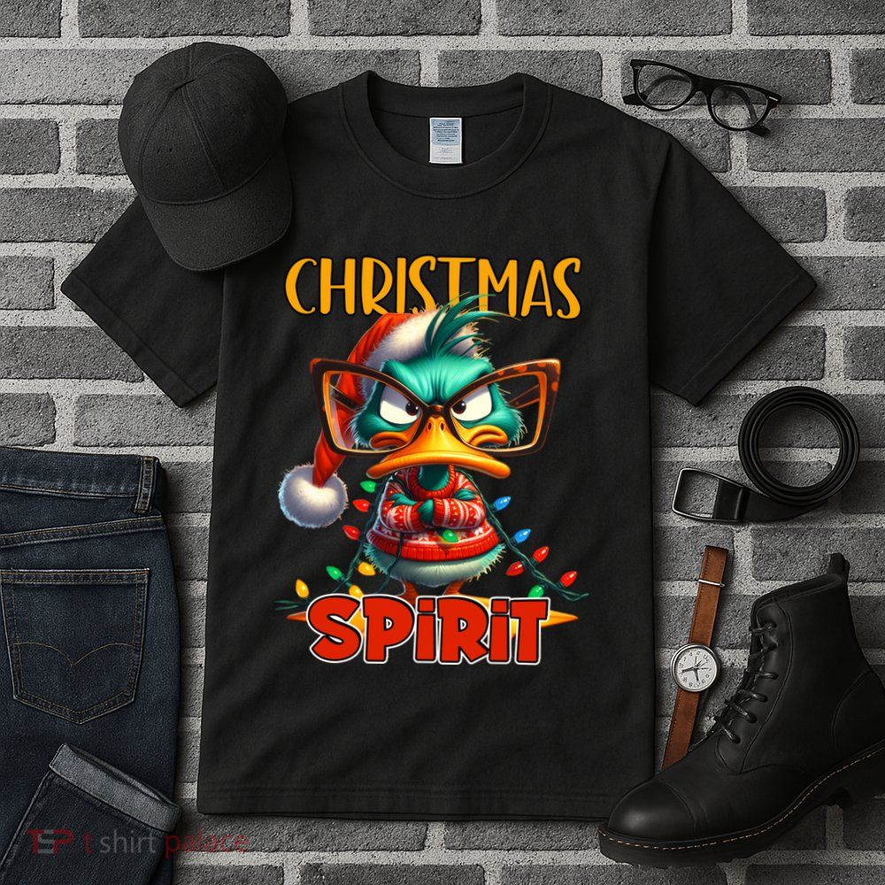 Funny Sarcastic Grumpy Duck Christmas Spirit Tall T-Shirt