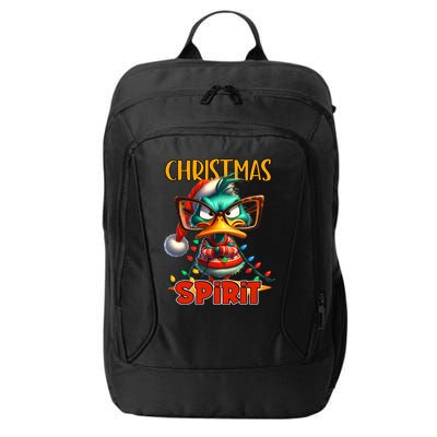 Funny Sarcastic Grumpy Duck Christmas Spirit City Backpack