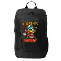 Funny Sarcastic Grumpy Duck Christmas Spirit City Backpack