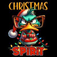 Funny Sarcastic Grumpy Duck Christmas Spirit Button