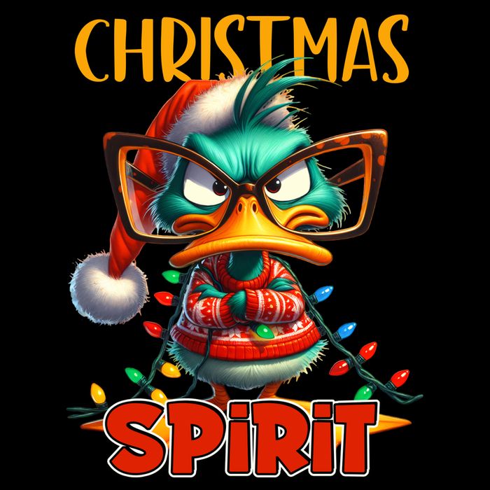Funny Sarcastic Grumpy Duck Christmas Spirit Button