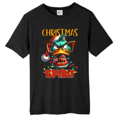 Funny Sarcastic Grumpy Duck Christmas Spirit Tall Fusion ChromaSoft Performance T-Shirt