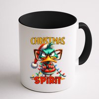 Funny Sarcastic Grumpy Duck Christmas Spirit Mug