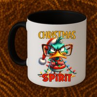 Funny Sarcastic Grumpy Duck Christmas Spirit Mug