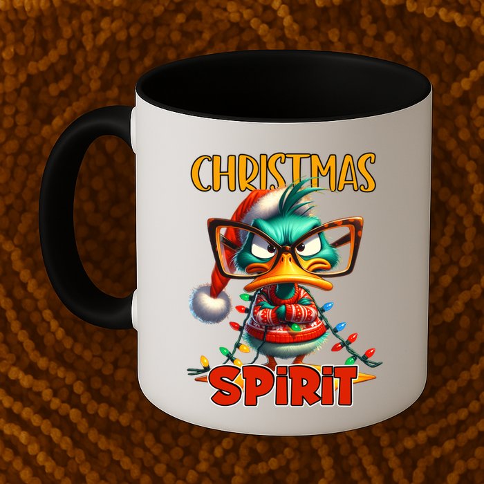 Funny Sarcastic Grumpy Duck Christmas Spirit Mug