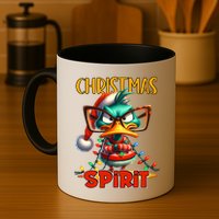 Funny Sarcastic Grumpy Duck Christmas Spirit Mug