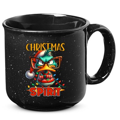 Funny Sarcastic Grumpy Duck Christmas Spirit 15oz Campfire Ceramic Mug