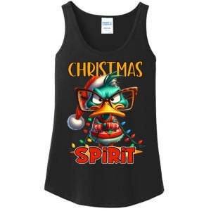 Funny Sarcastic Grumpy Duck Christmas Spirit Ladies Essential Tank