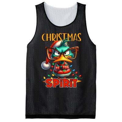 Funny Sarcastic Grumpy Duck Christmas Spirit Mesh Reversible Basketball Jersey Tank