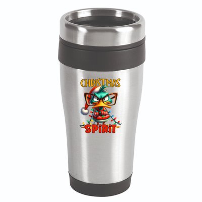 Funny Sarcastic Grumpy Duck Christmas Spirit 16oz Travel Tumbler