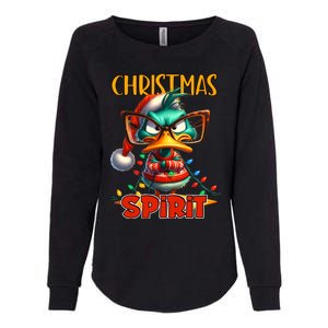 Funny Sarcastic Grumpy Duck Christmas Spirit Womens California Wash Sweatshirt