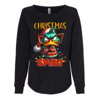 Funny Sarcastic Grumpy Duck Christmas Spirit Womens California Wash Sweatshirt